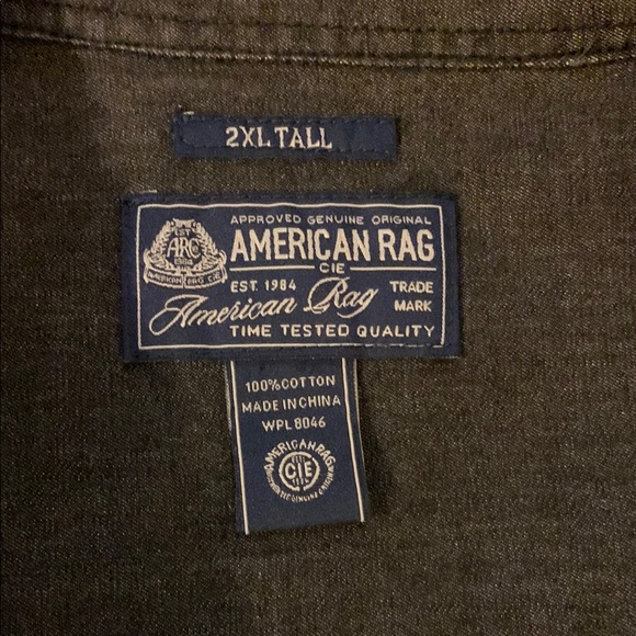 Gently Used American Rag button up long sleeve collared shirt Size 2XLT - Picture 2 of 6